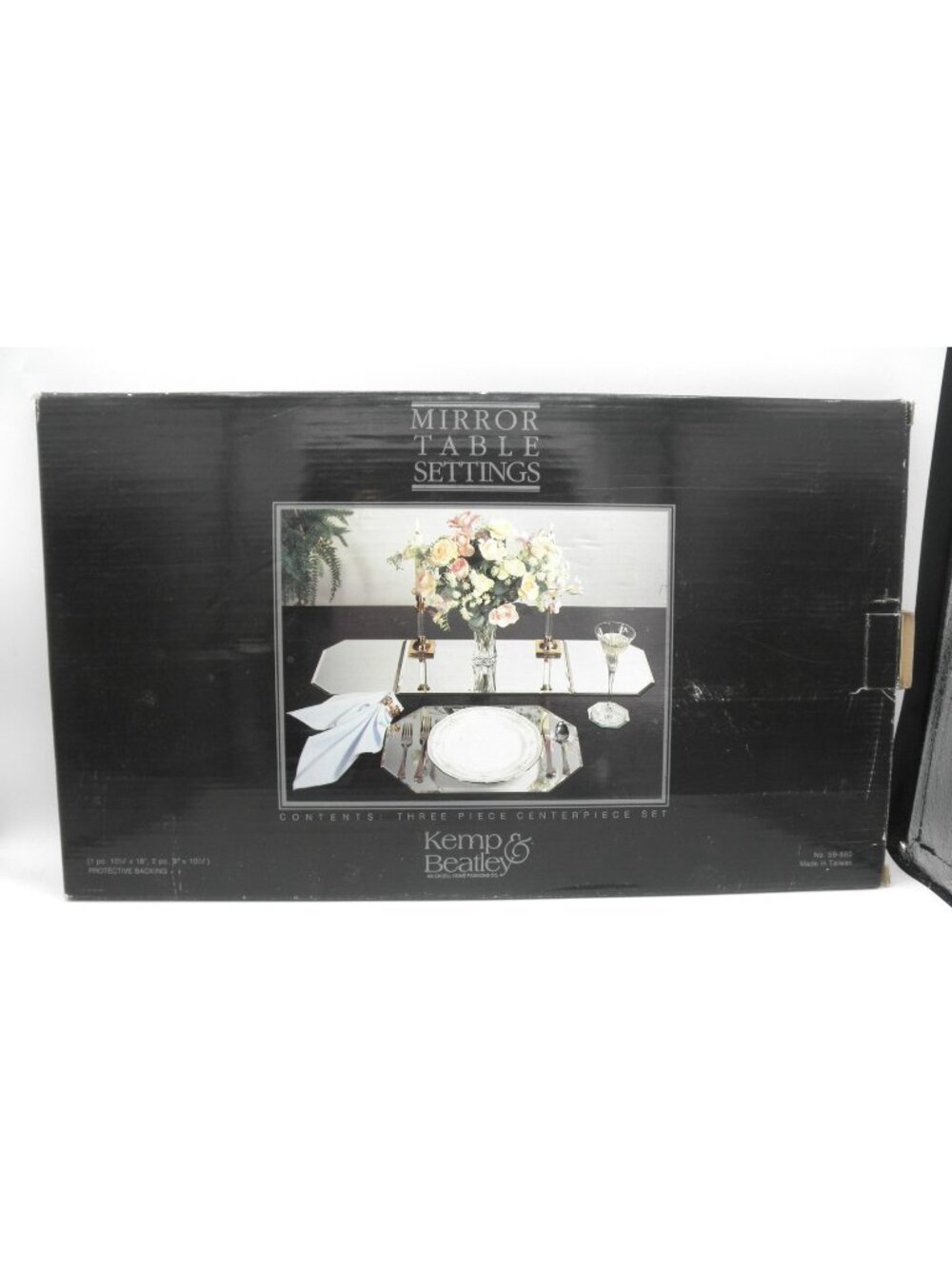3 Piece Mirrored "Table Runner" by Kemp & Beatley Vintage 1990's Taiwan